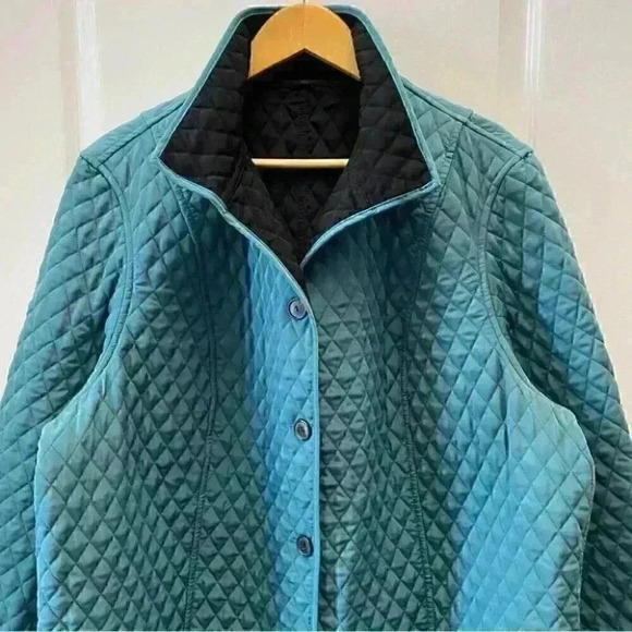Vintage Utility Barn Jacket Chore Coat Quilted Reversible Green Black 16 2X - Picture 6 of 16